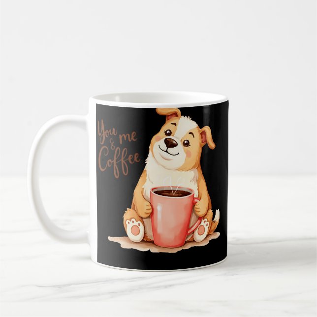 Mug You & me Coffee - Cute Corgi & Cozy Brew (Gauche)