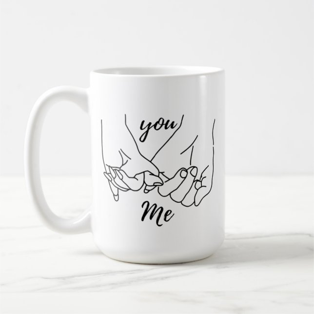 Mug You & Me Promesse Pinky – Anniversaire & Saint (Gauche)