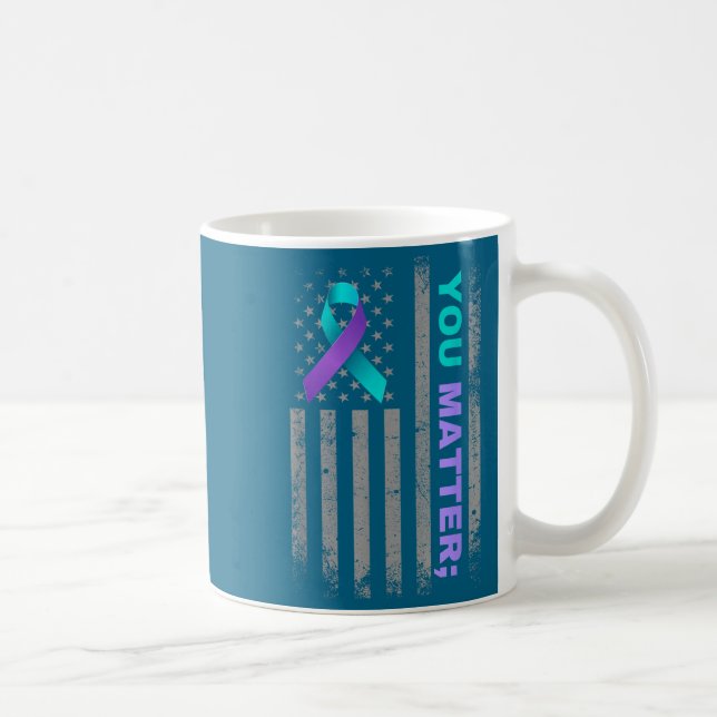 Mug You Suicide Prevention Awareness American Flag Rib (Droite)