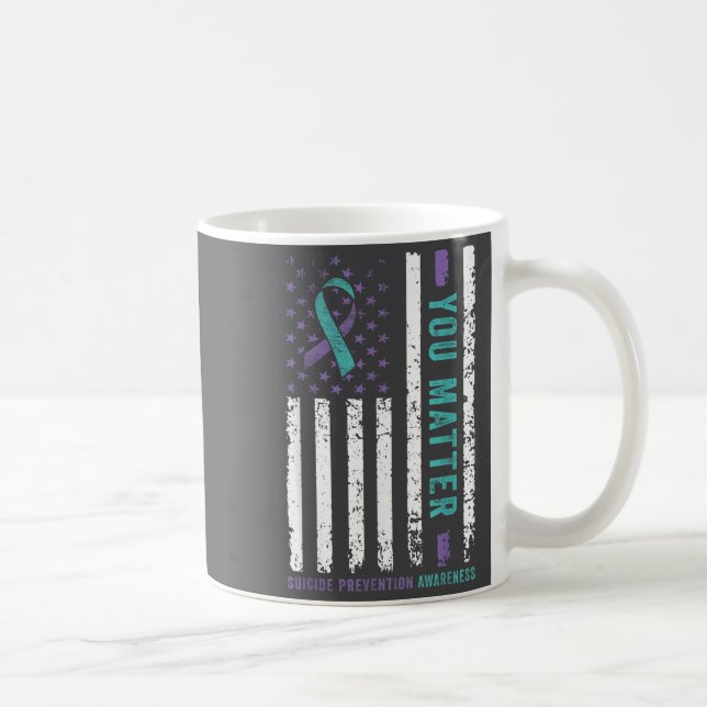 Mug You Teal &amp; Purple Ribbon Suicide Prevention Aw (Droite)