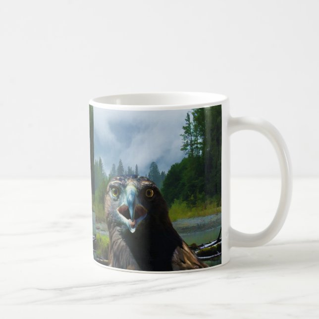Mug Young Bald Eagle et Misty Alaskan River (Droite)