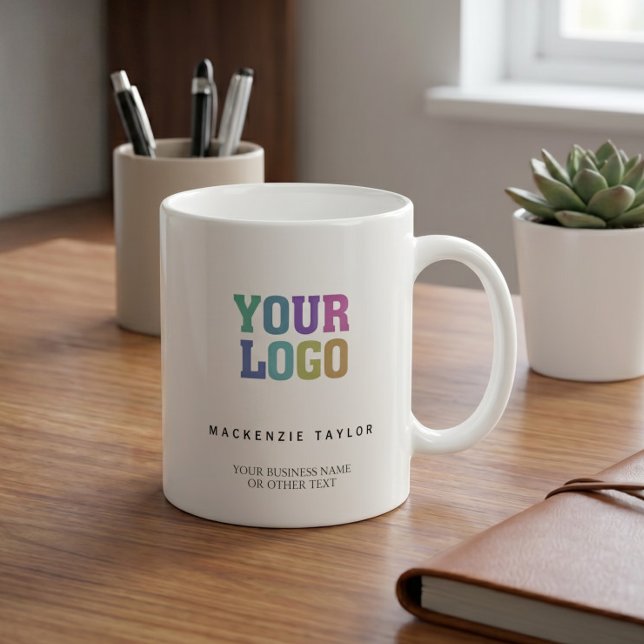 Mug Your Custom Business Company Logo Personalized (Your Custom Business Company Logo Personalized Coffee Mug by Ricaso. Add logo and text, promotional)