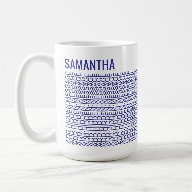 Mug Your Own Words & Name Modern Custom Hidden Message (Gauche)