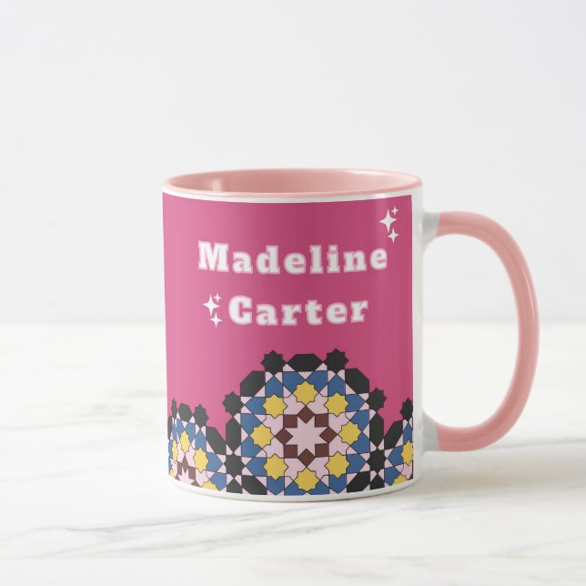 Mug Z9-Rose & Geometric Elegance (Droite)