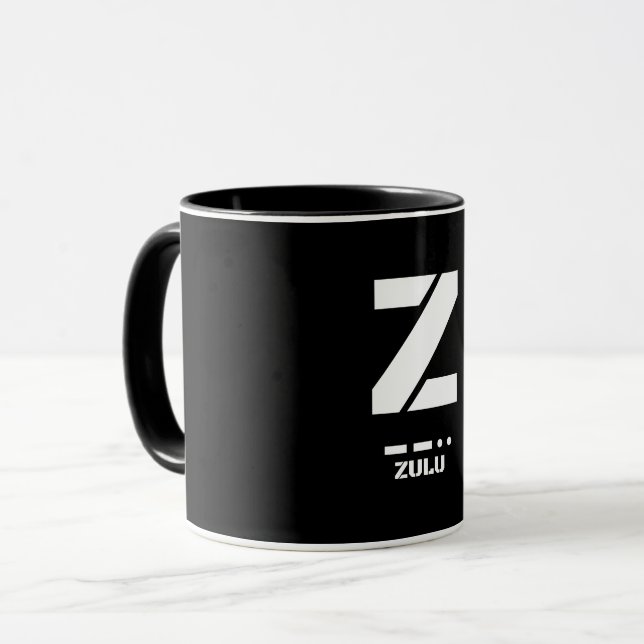 Mug Z(Zulu) OTAN Alphabet phonétique et code morse (Devant gauche)