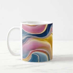 Mug « Zahara ». Tourbillons de bleus, rose et sable