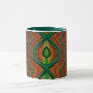 Mug ~ Zany 3D Fractal ~ Vert Rouge Jaune Noël