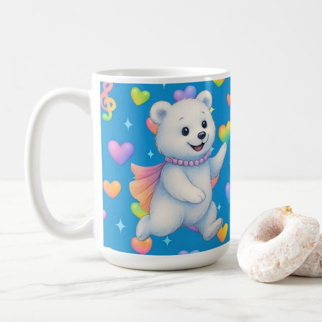 Mug Zarah the Dancing Polar Bear Custom Party Cups (Avec donut)