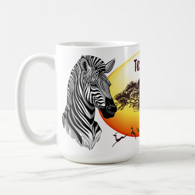 Mug Zebra African Savanna Wild Animal (Gauche)