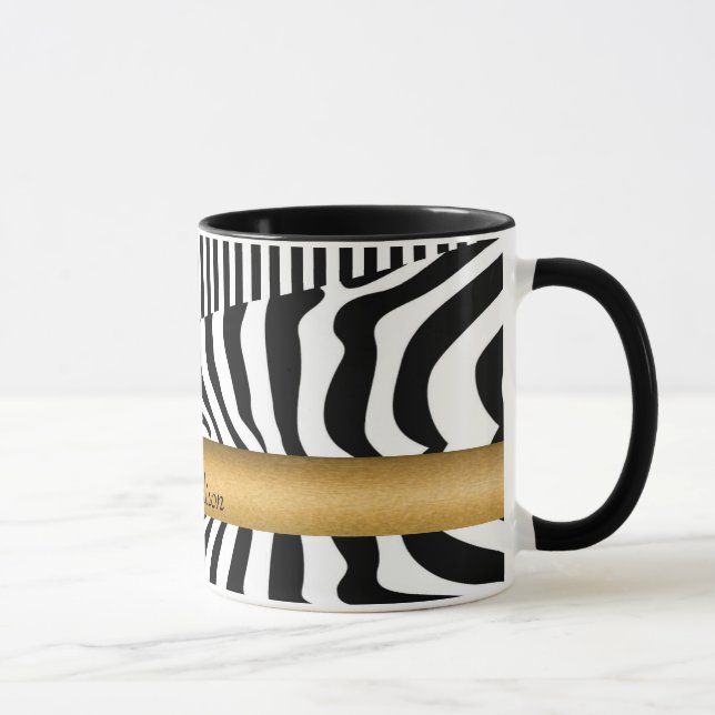 Mug Zebra et rayures nommés (Droite)