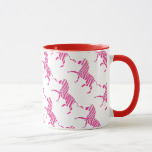 Mug Zebra Hot rose et blanc Silhouette