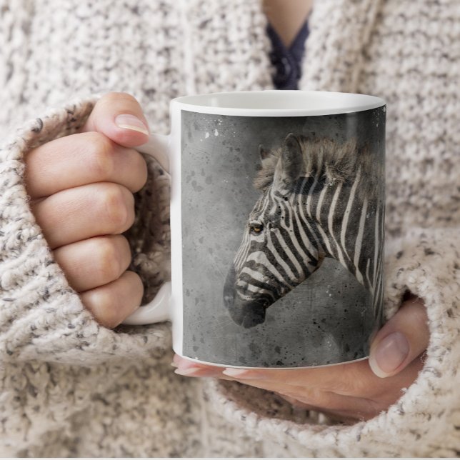 Mug Zebra Modern Aquarelle Art Fine Faune (Créateur téléchargé)