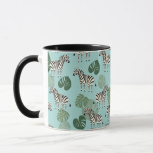 Mug Zebra Monstera Motif