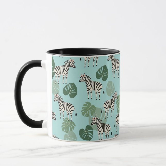 Mug Zebra Monstera Motif (Gauche)