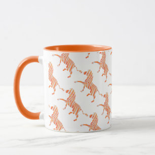 Mug Zebra Orange et Silhouette blanche
