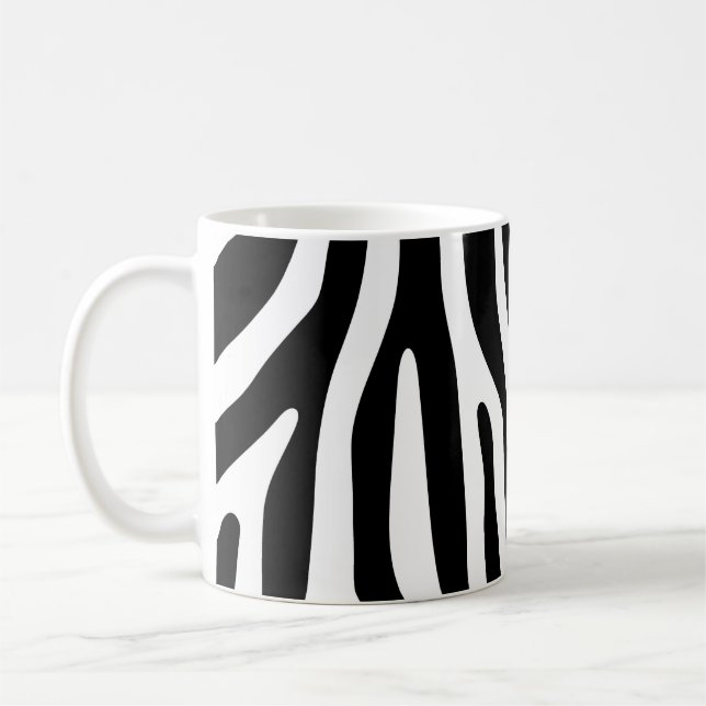Mug Zebra rayures motif noir & blanc + vos idées (Gauche)