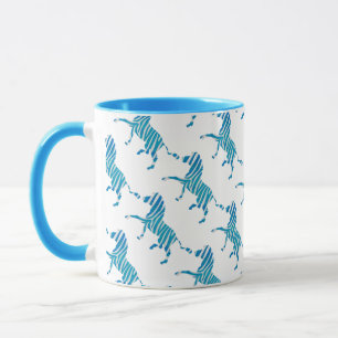 Mug Zebra Silhouette Bleu et Blanc