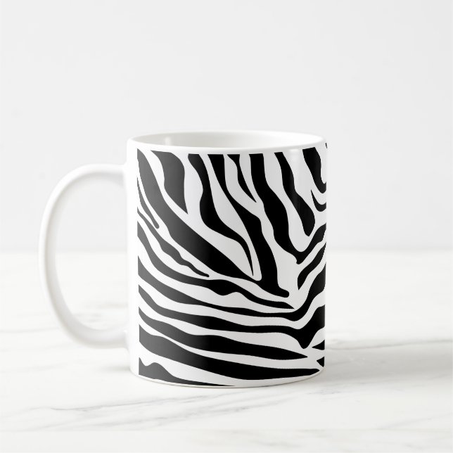 Mug Zebra Stripes Poster de animal sauvage noir et bla (Gauche)