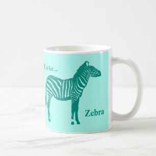Mug Zebra - Turquoise et Aqua