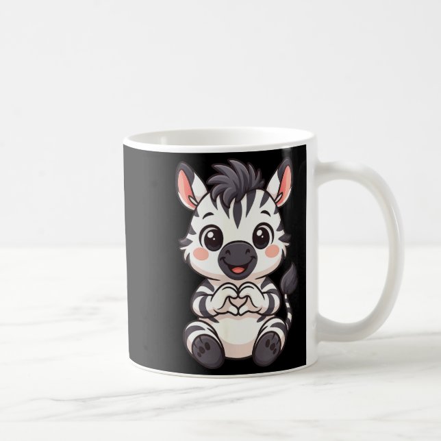 Mug Zebra with heart women girls kids heart cute zebra (Droite)