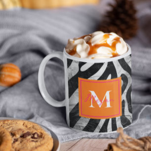 Mug Zèbre Artistique Grandes Orange & Rose Chaud Styli