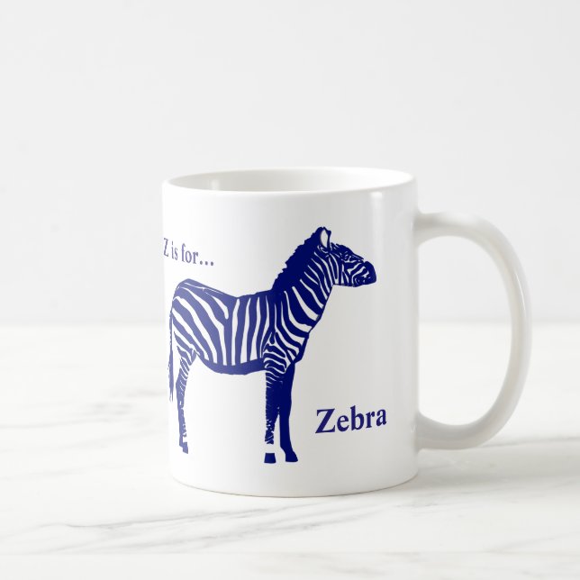 Mug Zèbre - Cobalt Bleu et Blanc (Droite)