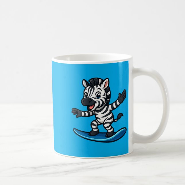 Mug Zèbre de surf mignon drôle d'animal plage ambiance (Droite)