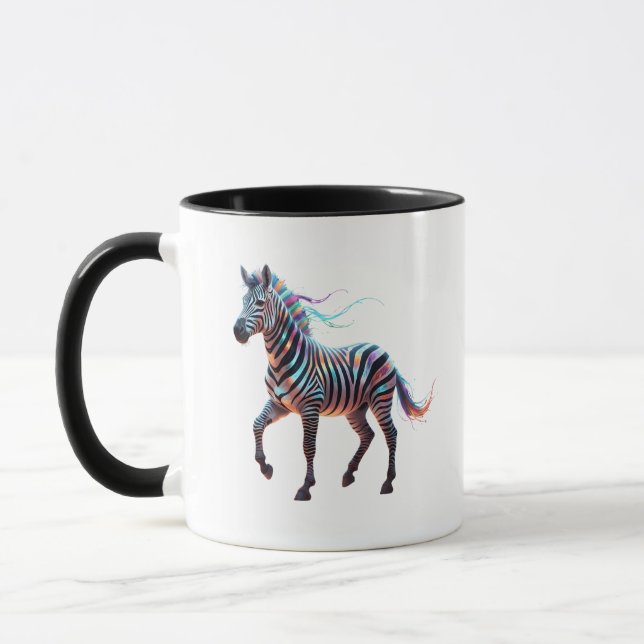 Mug Zèbre Fantastique Néon Arc-en-Ciel (Gauche)