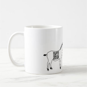 Mug zebre humour code barre qr evolution citation drol