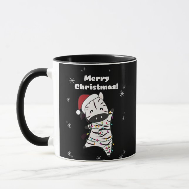 Mug Zèbre Noël Zèbres Animaux d'hiver (Gauche)