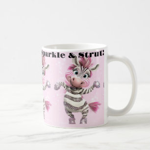 Mug Zèbre rose blanc étincelle et strut