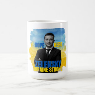 Mug Zelensky Hope Héros Ukraine forte