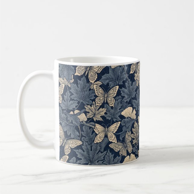 Mug Zen cup- Autumn Leaf and Butterfly Illusion (Gauche)