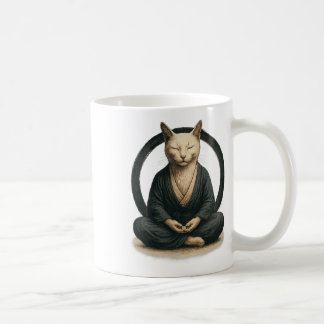 Mug Zen Meditating Cat – Enso Circle Mindful Yoga Art 