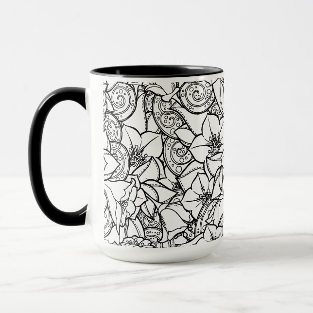 Mug Zendoodle fleuri (Gauche)