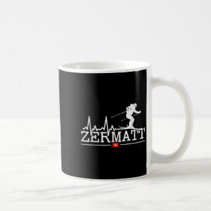 Mug Zermatt Battement cardiaque Ski alpin Alpes suisse