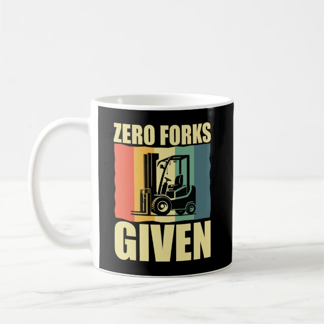 Mug Zéro Fourches Donné Drôle Forklift Pilote de chari (Gauche)