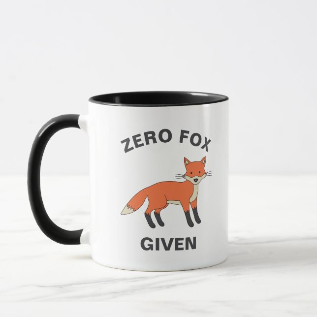 Mug Zero Fox Donné Funny Sarcasme Animaux sauvages Pun (Gauche)