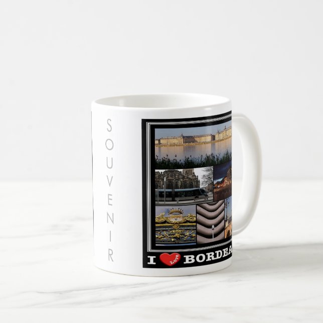 Mug zFR135 BORDEAUX "I Love", France, (Devant droit)