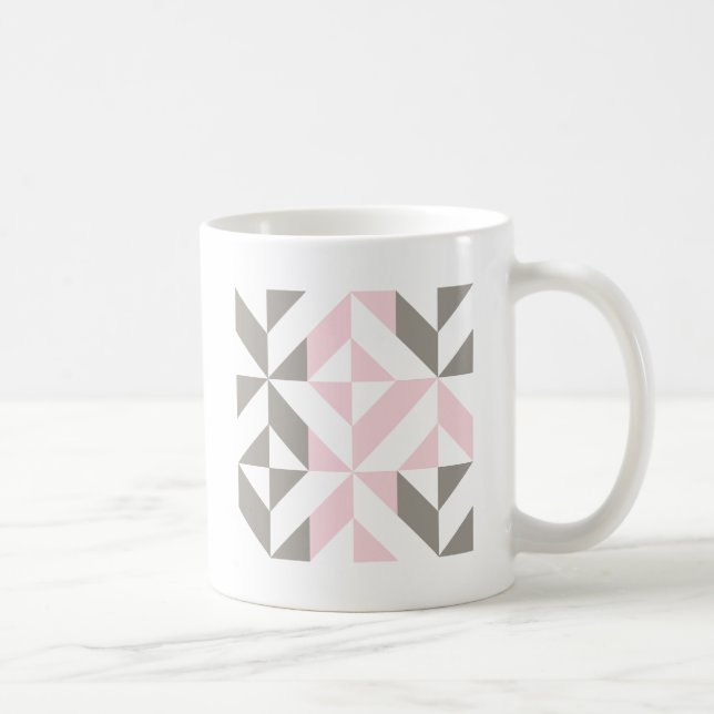 Mug ZigZag géométrique rose et argent (Droite)