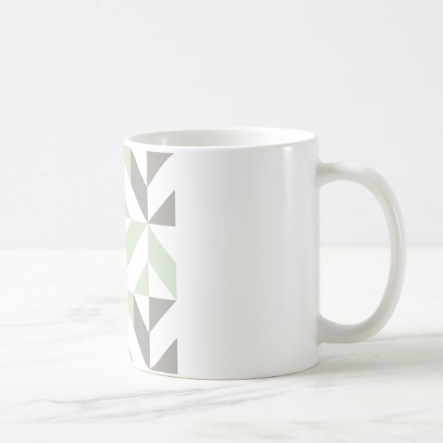 Mug ZigZag géométrique Sage Green et Silver (Droite)