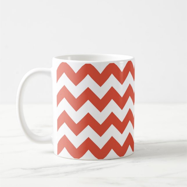 Mug Zigzag orange et blanc (Gauche)