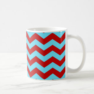 Mug Zigzags rouges de Chevron de turquoise turquoise à
