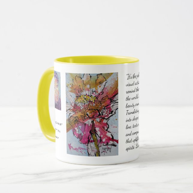 Mug Zinnia déclinant 001 / Artiste Larry Lerew (Devant gauche)