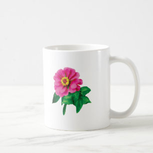 Mug Zinnia magenta avec feuilles