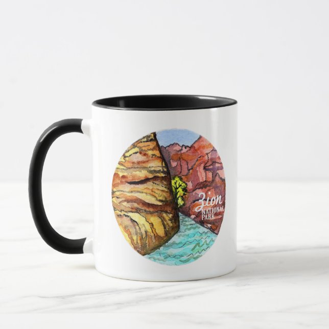 Mug Zion National Park Watercolor Art (Gauche)