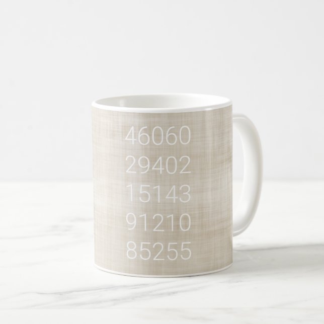 Mug Zip Code Historique Nouveau Accueil Personnalisé B (Devant droit)