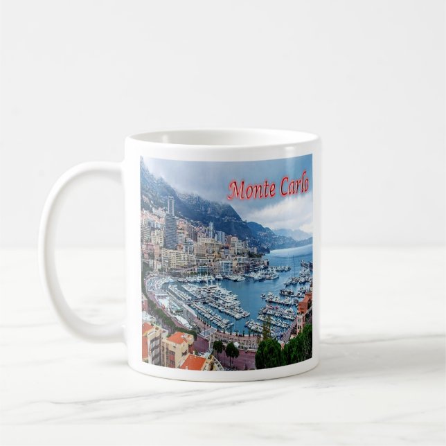 Mug zMC018 MONTE CARLO Panorama, Monaco, (Gauche)