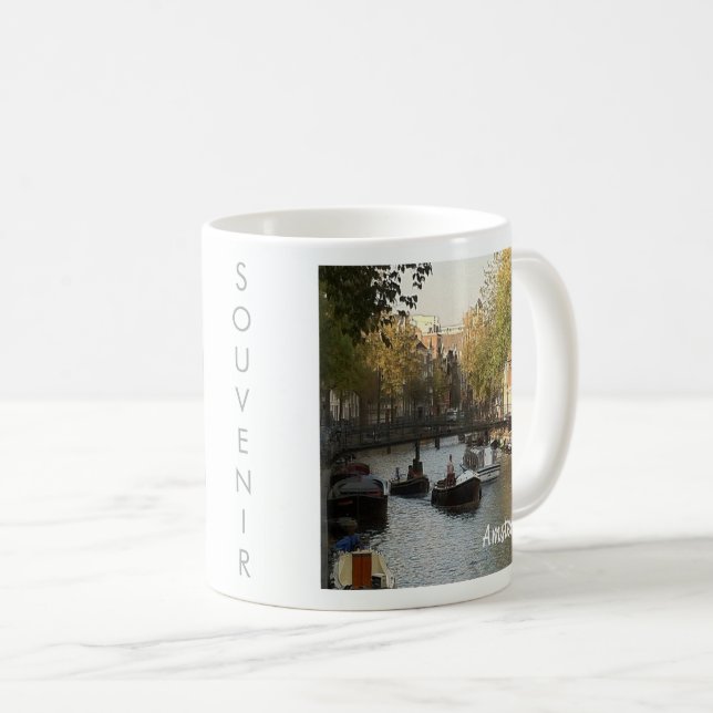 Mug zNL017 AMSTERDAM canal navigable, (Devant droit)