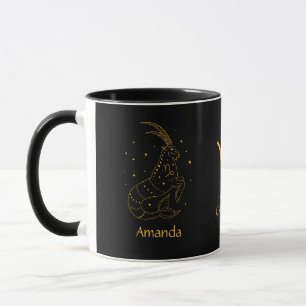 Mug Zodiac Capricorn Golden Jaune Boug personnalisable